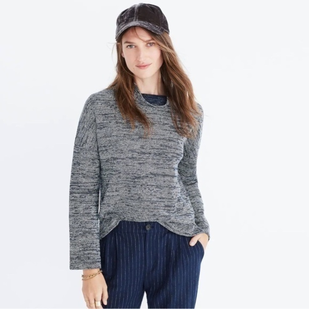 Madewell Blue Marled Mock Neck Pullover Sweater Size M